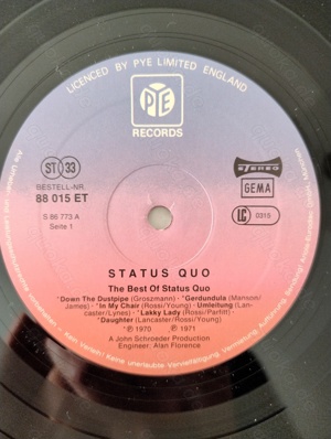 Status Quo --The Best Of Status Quo, Germany , P1970 1971, Pye Records   88 015 ET Bild 3