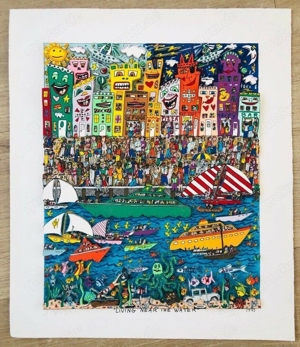 James Rizzi Original 3D - Living Near the Water - 1993