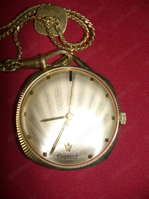 ältere Taschenuhr mit Kette - Handaufzug Bild 3