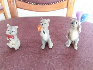 Deko-Figuren Waschbären  3er-Set  NEUwertig Bild 2