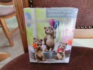 Deko-Figuren Waschbären  3er-Set  NEUwertig