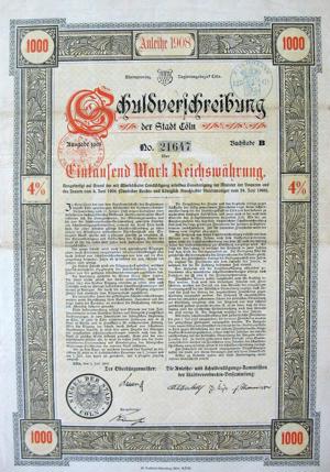 Alte Wertpapiere aus Köln u.a. gesucht