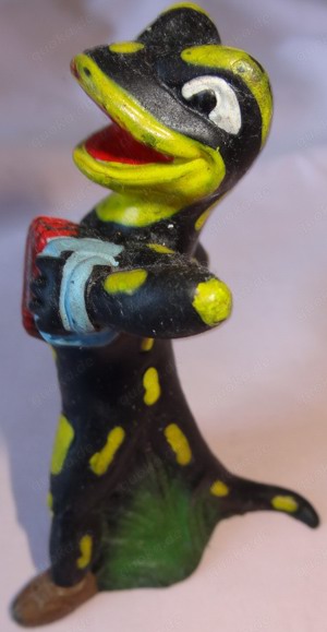D Lurchi mit Ziehharmonika alte Figur Salamander-Schuhe Werbefigur mit Quietsche Vintage gut erhalte Bild 5