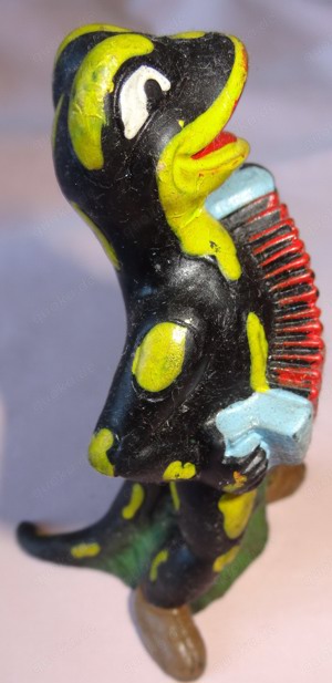 D Lurchi mit Ziehharmonika alte Figur Salamander-Schuhe Werbefigur mit Quietsche Vintage gut erhalte Bild 4