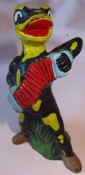 D Lurchi mit Ziehharmonika alte Figur Salamander-Schuhe Werbefigur mit Quietsche Vintage gut erhalte Bild 2
