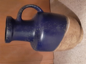 Majolika Bodenvase blau- sand