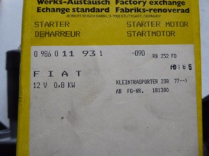 Magneti Marelli E84 0,8 12 & Bosch 0986011931,0986001215 Anlasser Fiat 124 