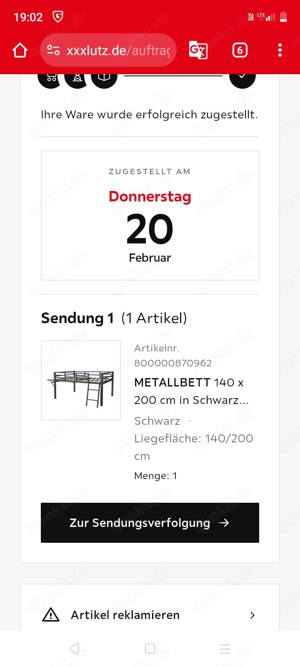 Hochbett   Metallrahmen 140*200cm