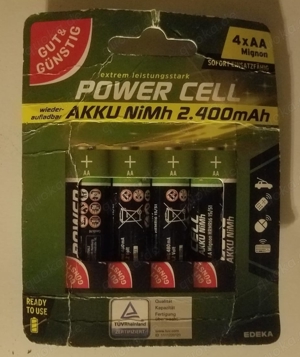 Gut&Günstig EDEKA Power Cell 4x AA NiMh 2400mAh Akkus Gut & Günstig Akku 