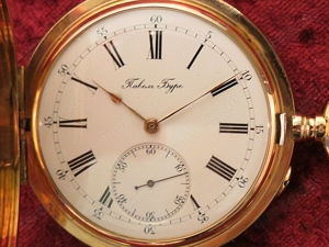 ankerchronometer paul buhre 120g tresor taschenuhr 583 14k gold 1a gang ! n mint