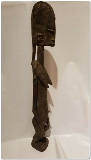 Dogon Statue Holz weiblich Ahnen Figur Mali Afrika KUNST Antik 87 cm in ...