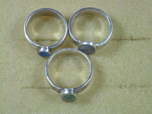 NEU: HANDARBEIT: 3x Ring 999 Silber mit Opal - je 60,- Bild 3