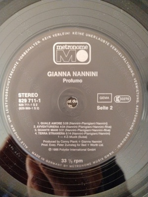 Gianna Nannini---Profumo, Vinyl-LP, P1986, GER Bild 8