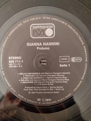 Gianna Nannini---Profumo, Vinyl-LP, P1986, GER Bild 9