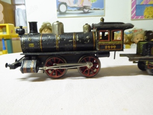 Modelleisenbahn Spur 1 uralt, ca. 115 Jahre Fa. Bing, Nürnberg Lokomotive mit Tender 