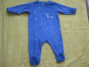 Baby BOY oder GIRL Unisex Maus Applikation- Stickerei Nicky Einteiler Schlafanzug TCM Gr. 74- 80