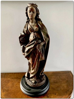 Rarität! Originale gotische Madonna 15. Jahrhundert mit Zertifikat