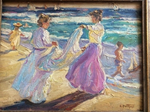 Ölgemälde E. Potthast, Impressionismus aus der Zeit um 1900