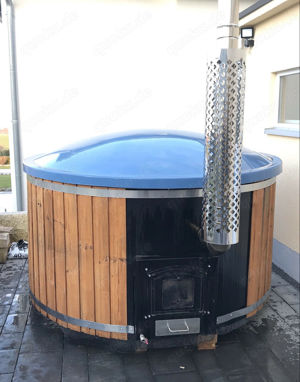 Badefass mit Ofen GFK Baderzuber Badebottich Badetonne Hot Tub 200cm 