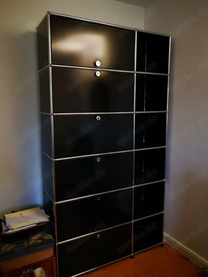 USM Haller Schrank - schwarz - 6 Fächer (Masse BxHxT 1,16m - 2,15m - 37cm)