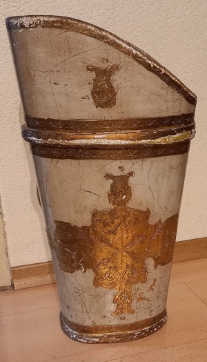   Vintage Schirmständer, Trage Bütte aus Holz 