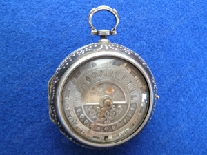 Spindeltaschenuhr Tag Nachtanzeige Retrograde verge pocket watch oignon Bild 3