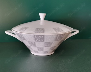 Schüssel Eschenbach Terrine weiß grau Vintage 1960er 