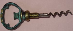 E Massiver Messing Korkenzieher mit Öffner ohne die passende Schlüssel Form Vintage 12,2 x4,4 Spinde