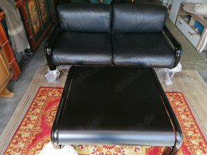 Limited Vintag Knoll Ledersofa Couchtisch(Gae Aulenti)Top Zustand