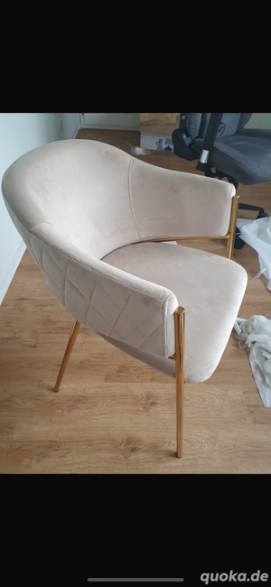 Stuhl Samt Beige