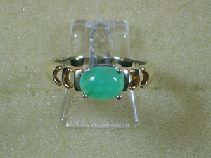 NEU: Ring 925 Silber vergoldet Größe 18   56,5 mit Smaragd