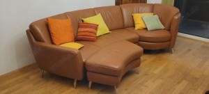Ledercouch mit extra Anbauteil