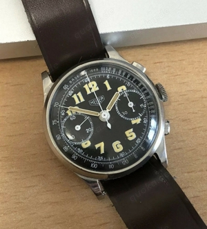 vintage heuer steel chronograph schaltrad valjoux 22 stahl 1960