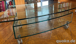 Phono TV Glastisch (Designer Ronald Schmitt)