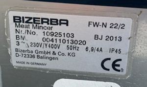 Fleischwolf BIZERBA FW-N 222 gut zustand Bild 6
