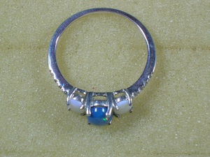 NEU: Ring Größe 18,4   57,5 925 Silber mit Opal + Weißtopas Bild 5