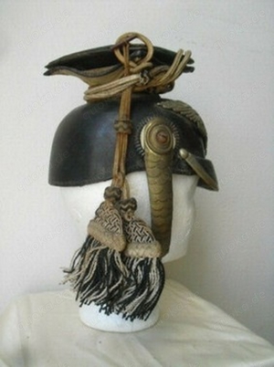 orig. getragener Helm Tschapka Eskadron Königs-Ulanen Regiment Nr. 13 Waterloo