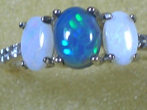 NEU: Ring Größe 18,4   57,5 925 Silber mit Opal + Weißtopas Bild 8