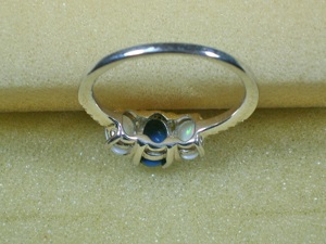 NEU: Ring Größe 18,4   57,5 925 Silber mit Opal + Weißtopas Bild 6