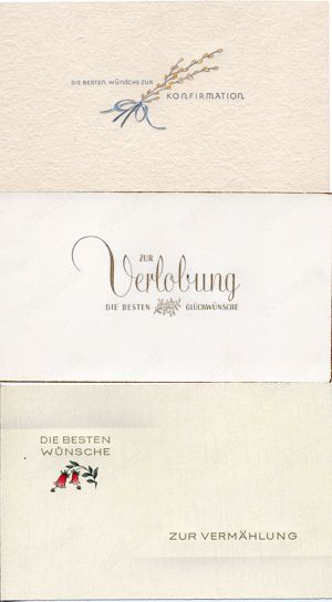(0019) 3 alte Karten zur Konfirmation - Verlobung - Vermählung
