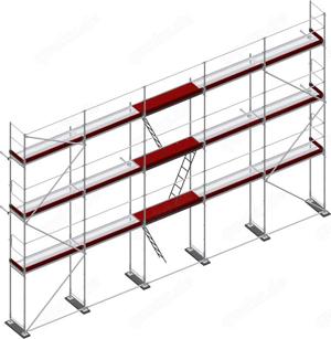 127,5qm  Gerüst 15x8,5m Fassadengerüst Holzböden Stahlgerüst NEU