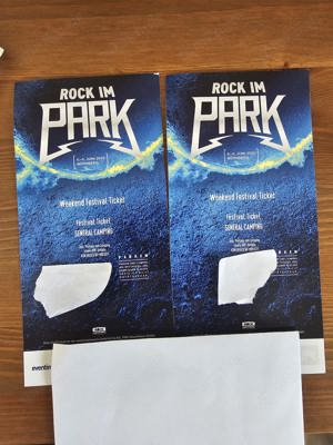 1-2 Rock im Park General Camping Ticket Zeppelinfeld Nürnberg 2025 inkl Rechnung