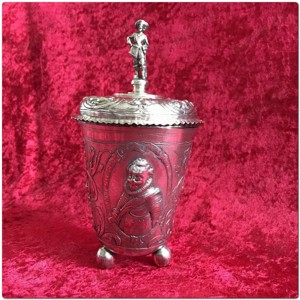Seltenheit Kugelfuß Becher mit Deckel 1619 Silber Fürst Christian I. Anhalt