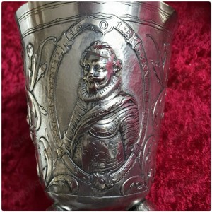 Seltenheit Kugelfuß Becher mit Deckel 1619 Silber Fürst Christian I. Anhalt Bild 5