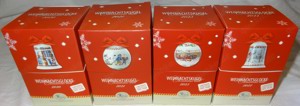 D Hutschenreuther Sammeledition 2xWeihnachtsglocke 2xWeihnachtskugel 4 verschiedene Sammelkugeln unb