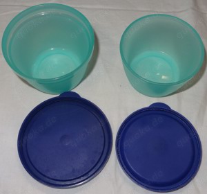 X Tupperware Rumpelstilzchen 2 Behälter Grün 2 Deckel Blau Behälter wenig benutz sehr gut erhalten