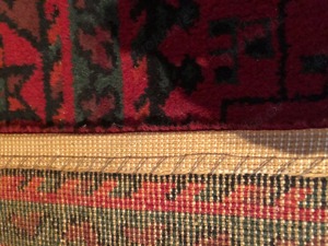 Alter Vintage Teppich ca 276,5x189cm gebraucht rot weinrot Muster Bild 6