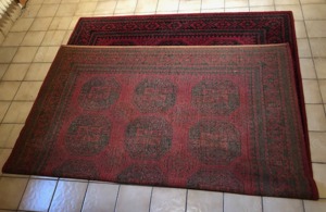 Alter Vintage Teppich ca 276,5x189cm gebraucht rot weinrot Muster Bild 3