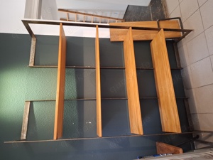 Regal Massiv industrial Design massive Eiche mit Metallelementen