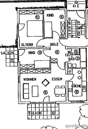 Helle 4 Zi Wohnung im Grünen  Bild 2